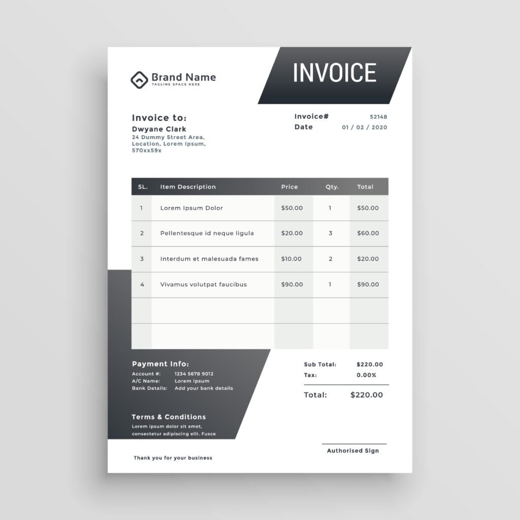 Black & White Bill Book